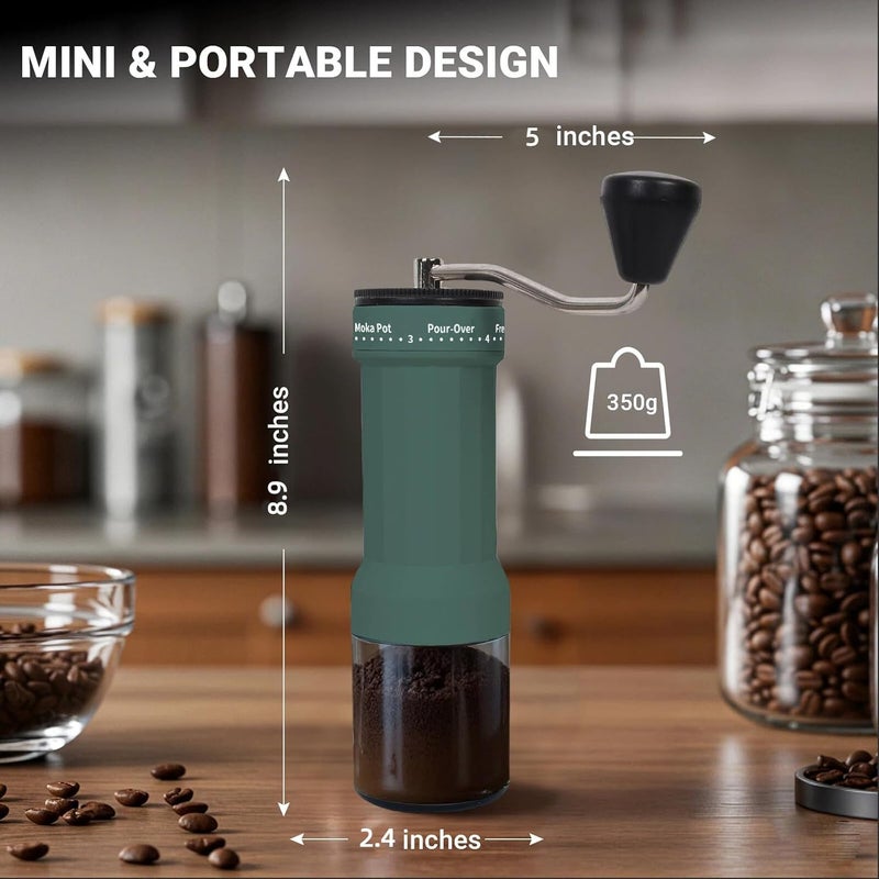 EZVING Mini Manual Coffee Grinder – 40 Adjustable Settings, Portable Hand Crank Mill with 30g Capacity, Conical Burr for Espresso, Pour Over, French Press | Perfect for Travel, Camping & Office - Image 4